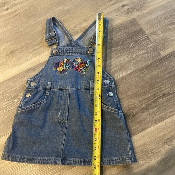 Vintage 1998 Nickelodeon Rugrats Denim Overall Dress Viacom Embroidered SZ 4 REA - Picture 8 of 16